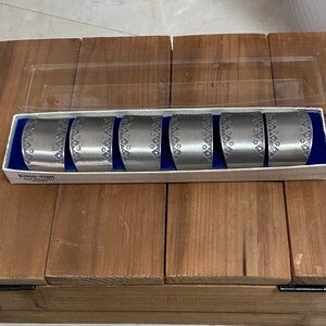 Set of 6 Norway Pewter Napkin Rings in Original Box  Buodd Tinn Pewter